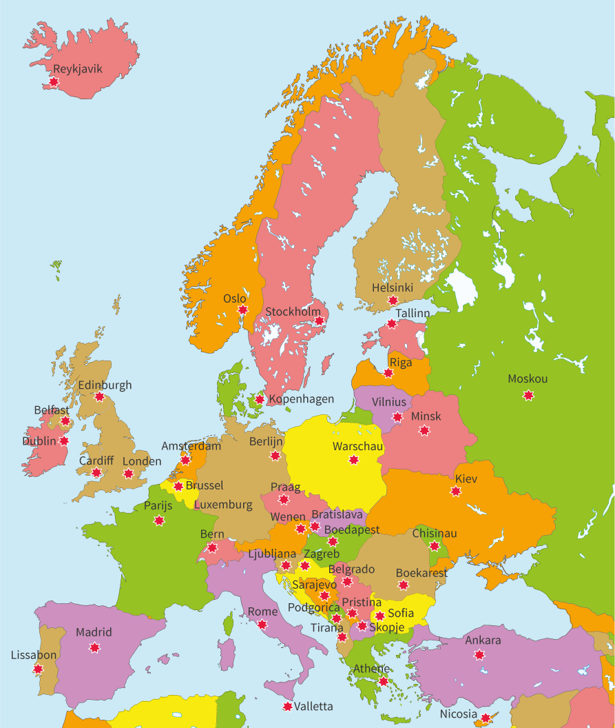 Topografie Groep 7 Alle Landen In Europa Hoofdsteden Leer De 